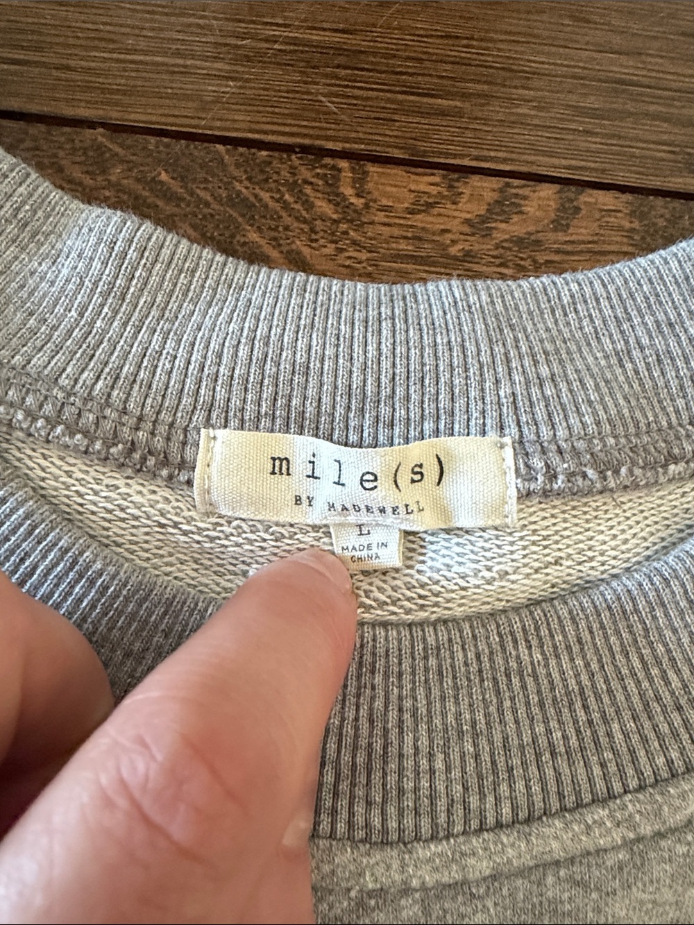 Mile(s) by Madewell Gray Sweatshirt with Pink Rose Embroidery - Picture 2 of 4
